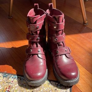 Kohl’s Dark Red Studded Side-Zip Booties